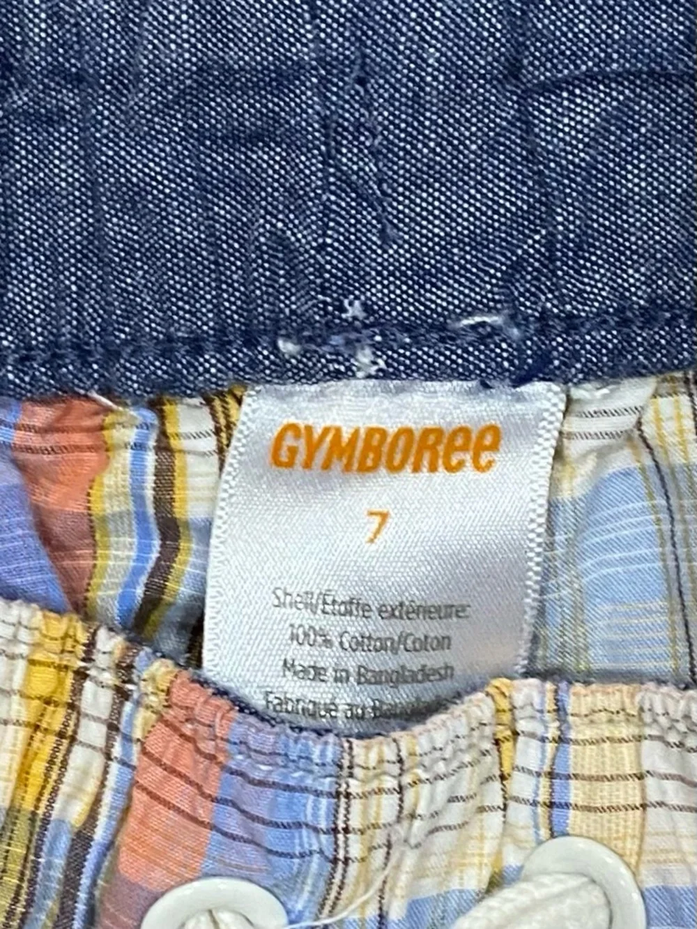 Gymboree Boys ‘Country Trail’ Blue and Yellow Plaid Short Set Size 7